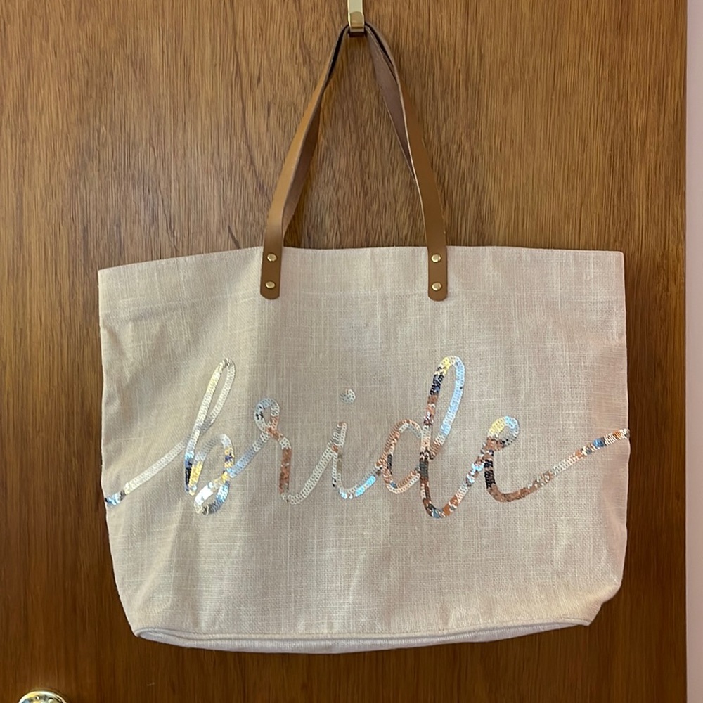 Mudpie Bride Burlap Tote